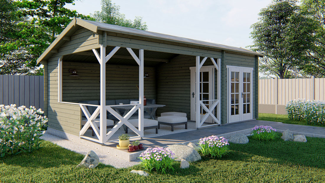 Voorbeeld van het geschilderde tuinchalet van Zaventem